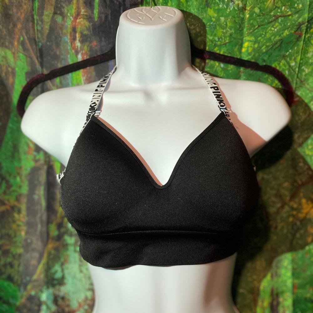 •🖤VICTORIA’S SECRET PINK LOGO T-STRAP PUSH-UP🖤• - Picture 2 of 4